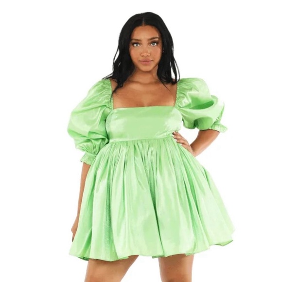 Selkie Avocado Puff Sleeve Dress - Picture 5 of 5